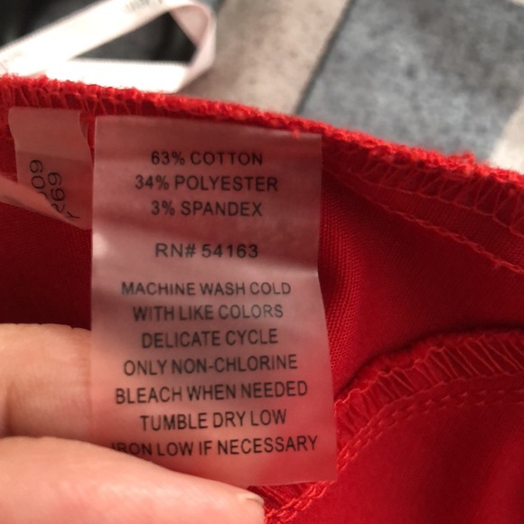 Calvin Klein Red Zip Ankle Pants Sz 16 - Picture 7 of 9